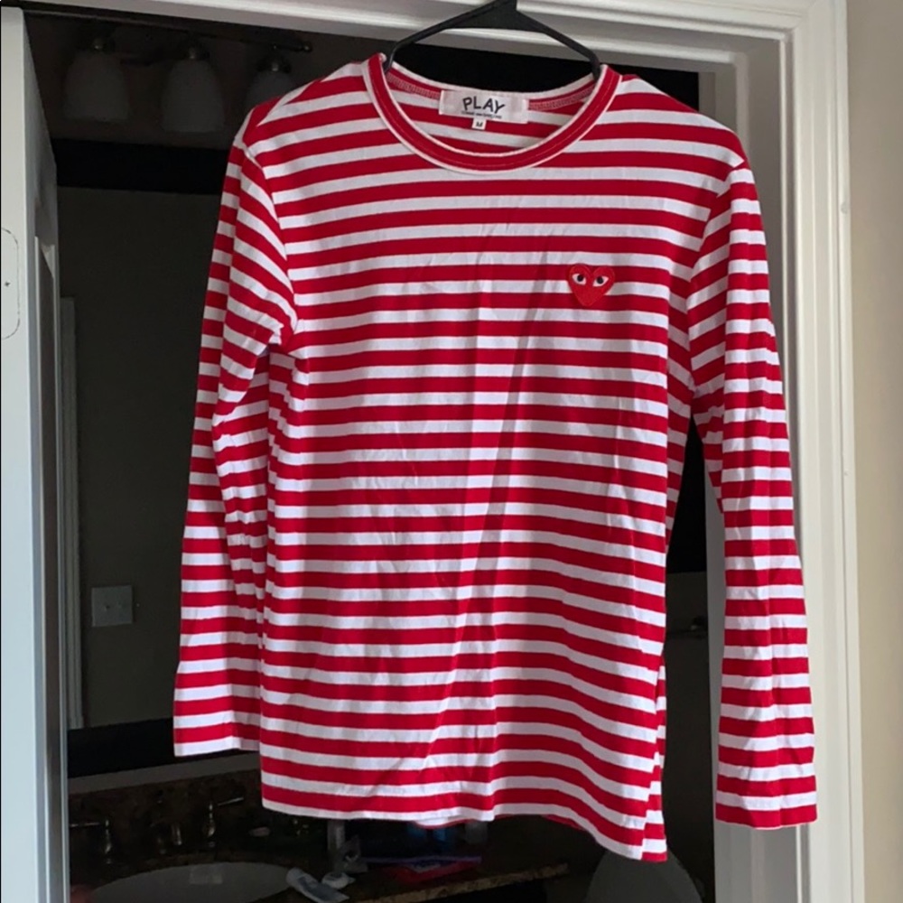 COPY - PLAY Comme des Garcons- Red stripe Long Sl…